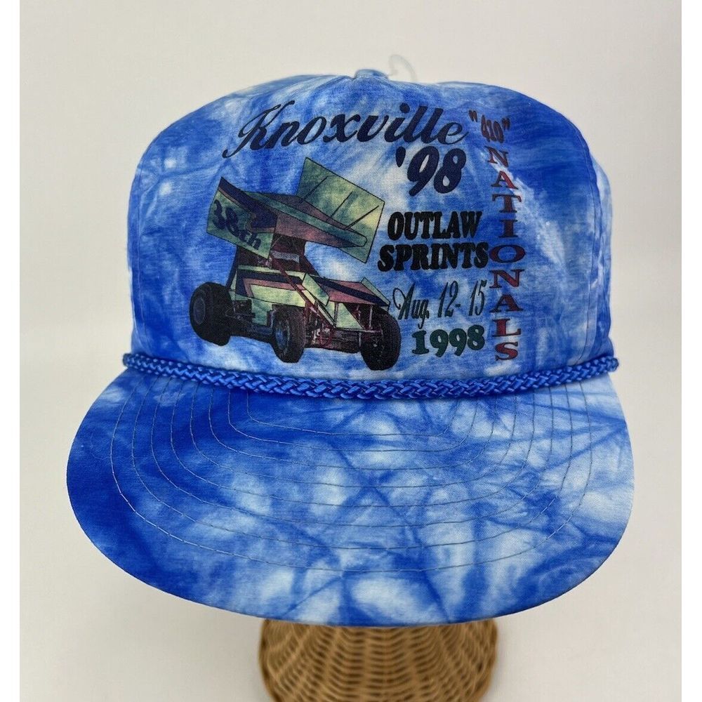 Vintage Knoxville 98 Racing Nationals Sprints Nissan Zipper Tie-Dye Back Cap Hat